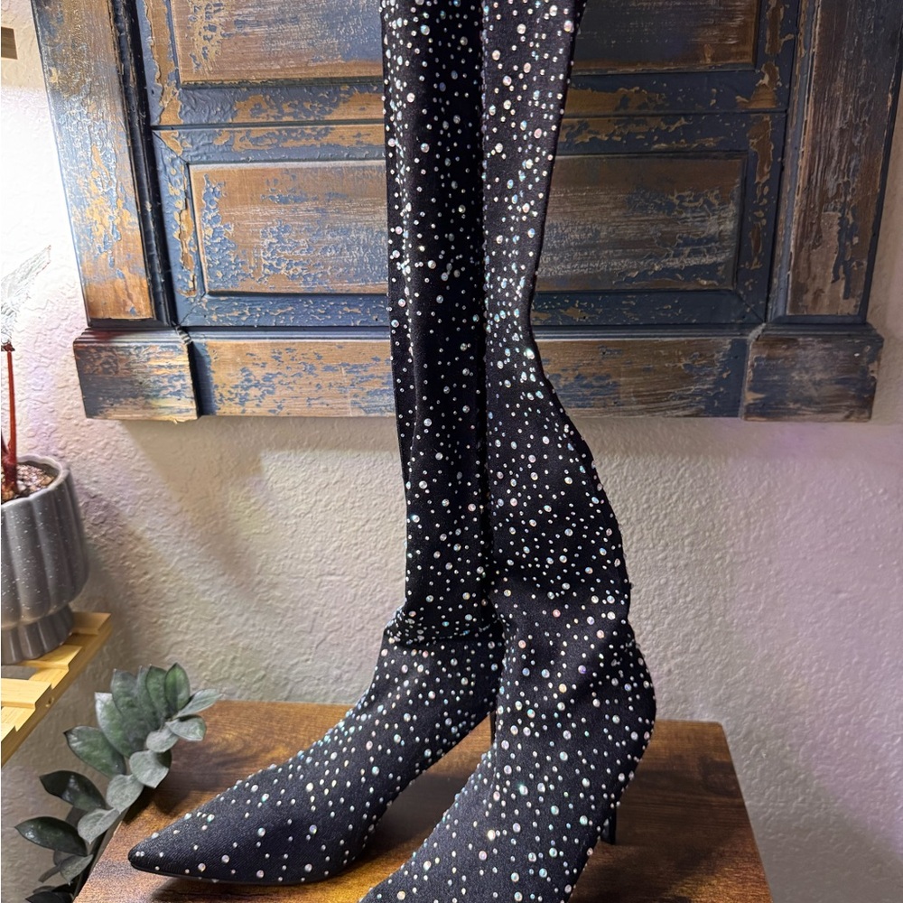 Black Rhinestone Tights - Picture 7 of 7